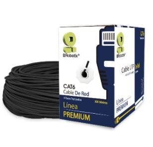Bobina UTP - Exterior, Doble Forro, BROBOTIX 171100, 305 m, Negro, Exterior, Cat6, CCA Bobina UTP - Exterior, Doble Forro, BROBOTIX 171100, 305 m, Negro, Exterior, Cat6, CCA